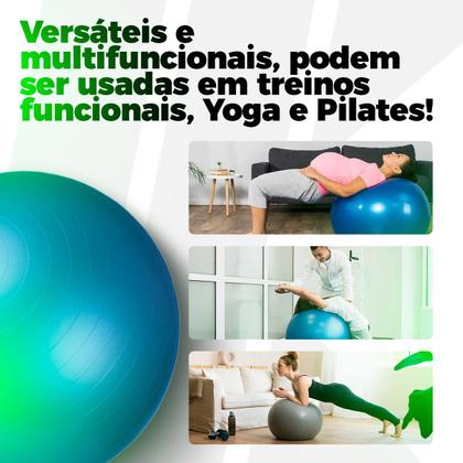Imagem de Kit Bola De Pilates Elástico Treino Faixa Elástica Mini Band