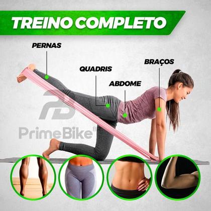 Imagem de Kit Bola De Pilates Elástico Treino Faixa Elástica Mini Band