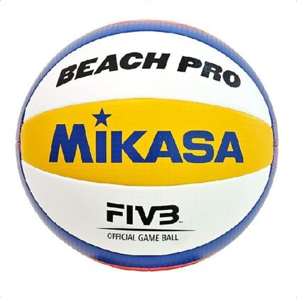 Imagem de Kit Bola Profissional Oficial Volei de Praia Mikasa BV550C + Bomba