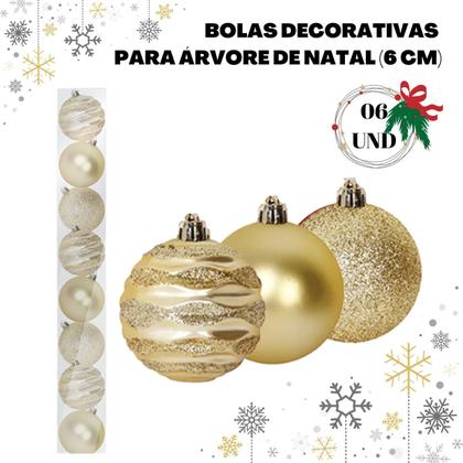 Imagem de Kit Bolas Decorativas Natal Wave - Tamanho Nº 06 (6 Und)