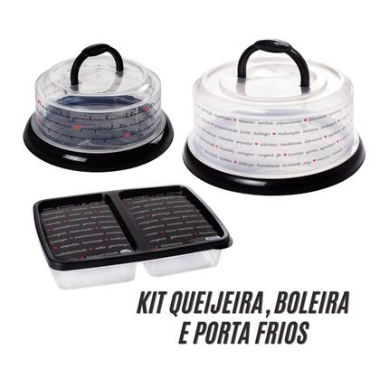 Imagem de Kit Boleira Suporte de Bolo Queijeira e Porta Frios Presunto Plasutil