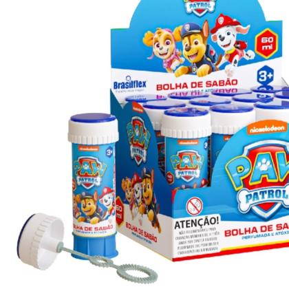 Imagem de Kit Bolha de Sabão Paw Patrol Festa Infantil 12Und Perfumada Brasilflex