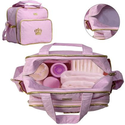 Imagem de Kit Bolsa Bebê Saída Maternidade Com Mochila Menina Rosa