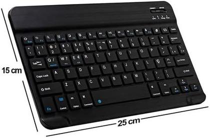 Imagem de Kit Bolsa Case Transversal E Teclado Sem Fio Compatível iPad 10.2 Pol 2021 2020 Linha Premium Executiva Suporte Reguláve