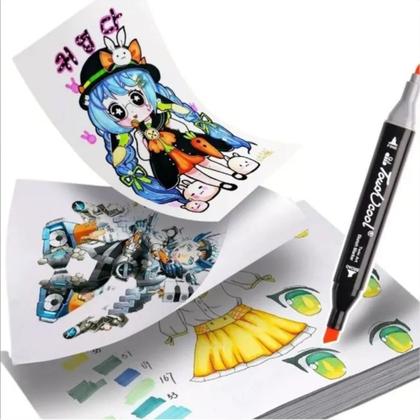 Imagem de Kit Bolsa Com 100 Canetinhas Coloridas Com Ponta Dupla Bobbie Goods