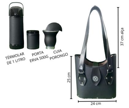 Imagem de Kit Bolsa de Chimarrão Suporte 1 Litro Mateira 