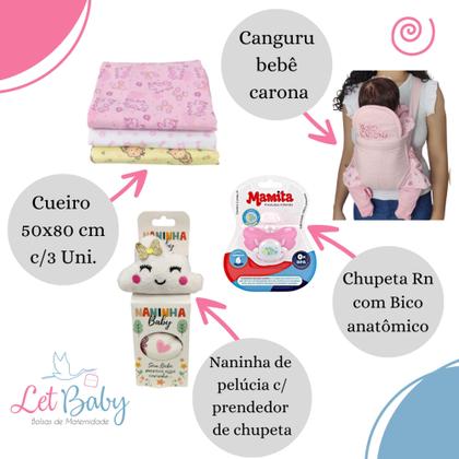 Imagem de Kit Bolsa de Maternidade 5 Peças + Saída maternidade + Enxoval Master menina