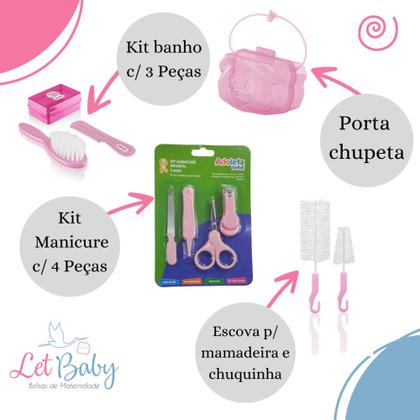 Imagem de Kit Bolsa de Maternidade 5 Peças + Saída maternidade + Enxoval Master menina