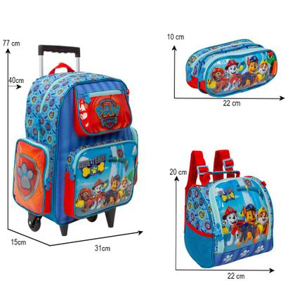 Imagem de Kit Bolsa Escolar Menino Paw Patrol Carrinho Volta As Aulas