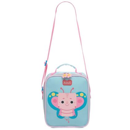 Imagem de Kit Bolsa Escolar Rodinhas e Lancheira Térmica Infantil Borboleta