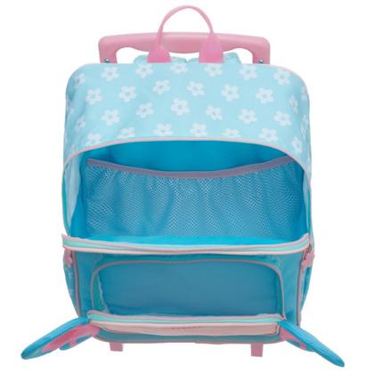 Imagem de Kit Bolsa Escolar Rodinhas e Lancheira Térmica Infantil Borboleta