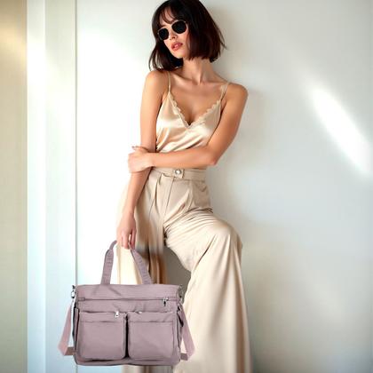 Imagem de Kit Bolsa Feminina Grande Multiuso Transversal + Óculos De Sol Hexagonal