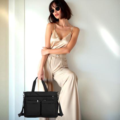 Imagem de Kit Bolsa Feminina Grande Multiuso Transversal + Óculos De Sol Hexagonal