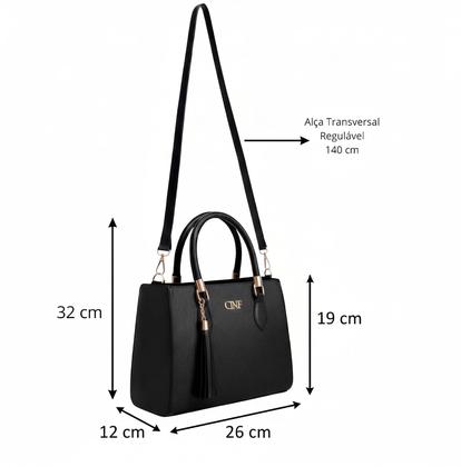 Imagem de Kit Bolsa Feminina Sacola Grande + Bolsa Média + Tira Colo + Carteira