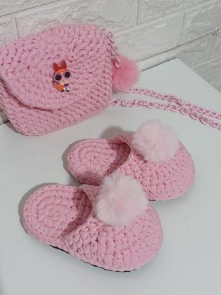 Imagem de Kit Bolsa Infantil Meninas Super Poderosas  Pantufa Pompom