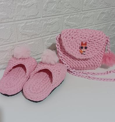 Imagem de Kit Bolsa Infantil Meninas Super Poderosas  Pantufa Pompom