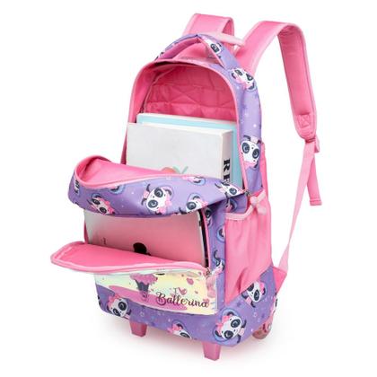 Imagem de Kit Bolsa Infantil Mochila Lancheira Estojo Yupe Resistente Feminina Rosa 22L