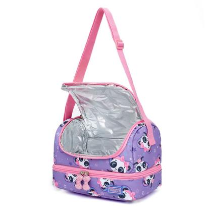 Imagem de Kit Bolsa Infantil Mochila Lancheira Estojo Yupe Resistente Feminina Rosa 22L