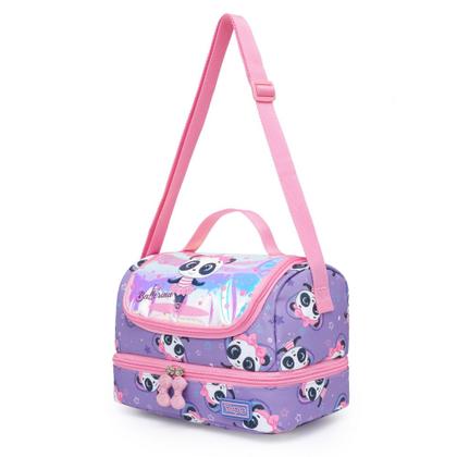 Imagem de Kit Bolsa Infantil Mochila Lancheira Estojo Yupe Resistente Feminina Rosa 22L