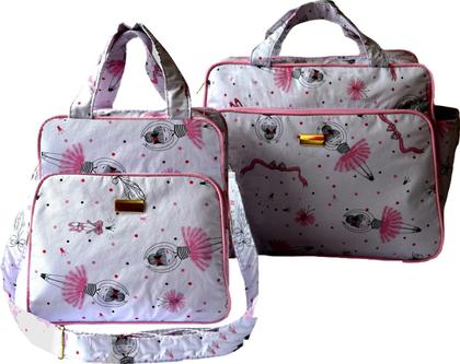 Imagem de kit Bolsa Mala mamãe mochila  passeio desenho BL 3pçs