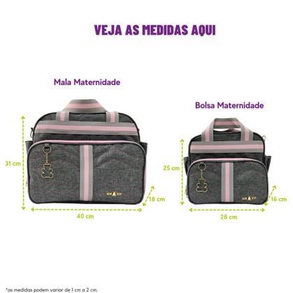 Imagem de Kit Bolsa Maternidade Luxo 4 peças Mala Bebê Impermeável Menino Menina