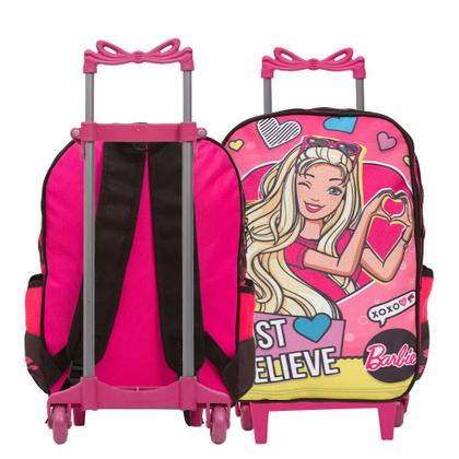 Imagem de Kit Bolsa Mochila Escolar Barbie Carrinho Infantil Passeio