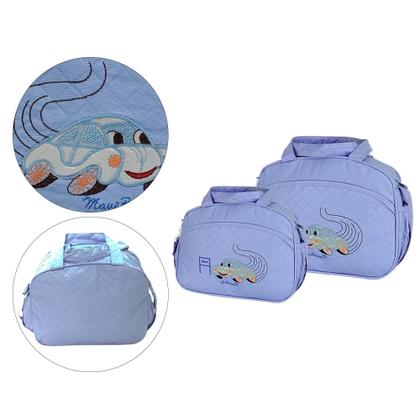 Imagem de Kit Bolsa Sacola Maternidade Viagem Bebê Bordado Mave Baby
