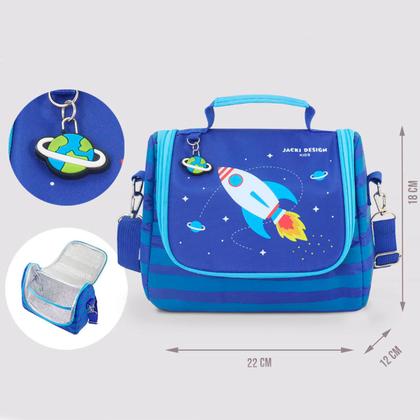 Imagem de Kit Bolsa Térmica Lancheira Necessaire Marmita Lanches Garrafa Squeeze Infantil  Escola Passeio Creche BPA Free