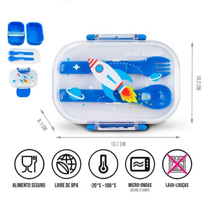 Imagem de Kit Bolsa Térmica Lancheira Necessaire Marmita Lanches Garrafa Squeeze Infantil  Escola Passeio Creche BPA Free