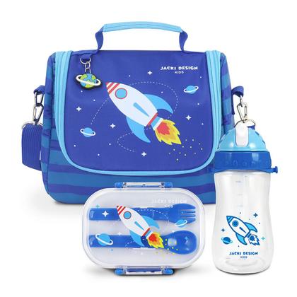 Imagem de Kit Bolsa Térmica Lancheira Necessaire Marmita Lanches Garrafa Squeeze Infantil  Escola Passeio Creche BPA Free