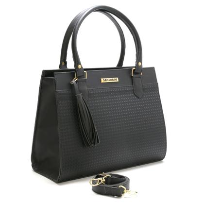 Imagem de Kit Bolsas Feminina Com Carteira Santorini Handbag Tricê Preto