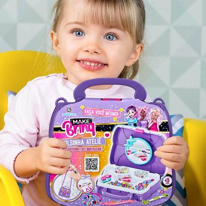 Imagem de Kit Bolsinha Ateliê Infantil Make Brinq Roxo - Polibrinq