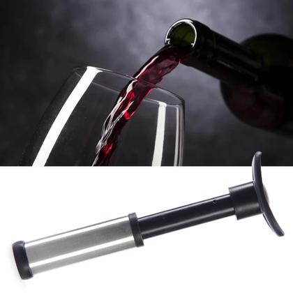 Imagem de Kit Bomba A Vácuo Para Vinho Fresco Com Duas Rolhas Tampa Para Preservar Com Acessórios Duráveis