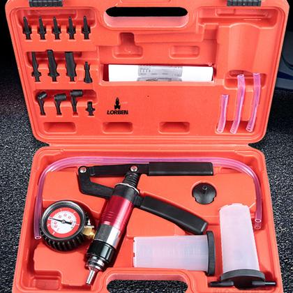 Imagem de Kit Bomba Manual de Pressão e Vácuo Lorben Profissional 21 peças com Maleta Organizadora