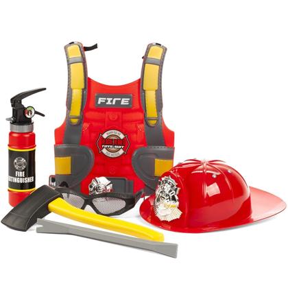 Imagem de Kit Bombeiro Infantil Com Colete Extintor Lança Água - Multikids