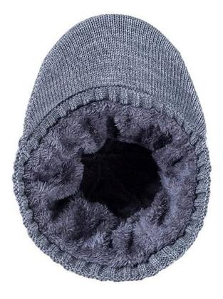 Imagem de Kit Boné Boina Gorro Cachecol Beanie Forrada Lã Inverno