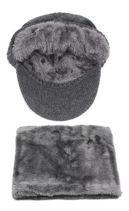 Imagem de Kit Boné Boina Gorro Cachecol Beanie Forrada Lã Inverno
