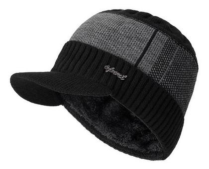 Imagem de Kit Boné Boina Gorro Cachecol Beanie Forrada Lã Inverno