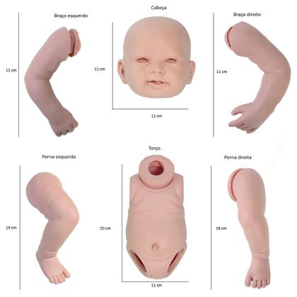 Imagem de Kit Boneca Reborn Molde Com Corpinho De Silicone Menina Lara