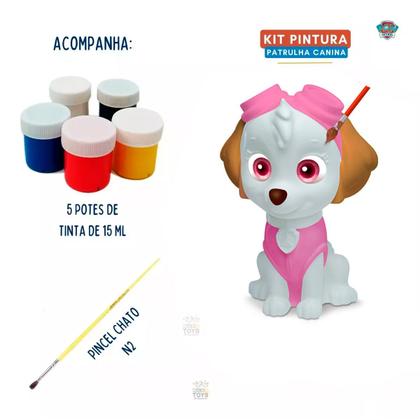 Imagem de Kit Boneco Patrulha Canina Chase E Skye Colorir E Pintar Brinquedo Menina e Menino Elka