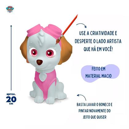 Imagem de Kit Boneco Patrulha Canina Chase E Skye Colorir E Pintar Brinquedo Menina e Menino Elka