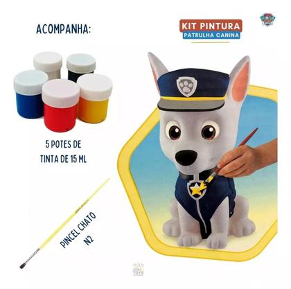 Imagem de Kit Boneco Patrulha Canina Chase E Skye Colorir E Pintar Brinquedo Menina e Menino Elka