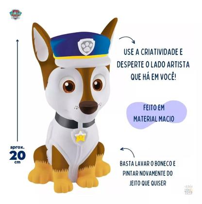 Imagem de Kit Boneco Patrulha Canina Chase E Skye Colorir E Pintar Brinquedo Menina e Menino Elka