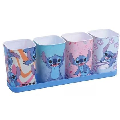 Imagem de Kit Boneco Stitch Brinquedo Disney 15Cm Com Porta Lápis