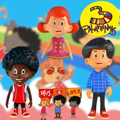 Kit Bonecos Família 3 Palavrinhas Infantil Original Articulados 18cm Em ...