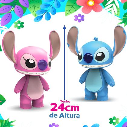 Imagem de Kit Bonecos Stitch E Angel Tamanho Grande 24cm Brinquedo Menina e Menino Original Elka