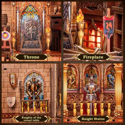 Imagem de Kit Book Nook NookMaster Knight's Castle Dollhouse com trono