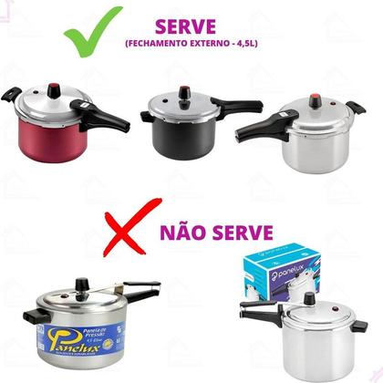 Imagem de Kit Borracha Panela De Pressão Panelux 4,5 L Peso E Válvula Fechamento Externo