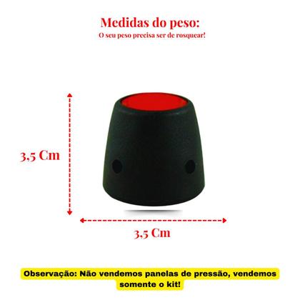 Imagem de Kit Borracha, Peso, Cabo e Válvula De Segurança Para Panela De Pressão Panelux 3 Á 4,5 Litros