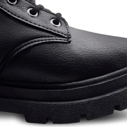 Imagem de Kit Bota Coturno Feminina Tratorada Menina Com Bolsa Super Conforto Preta Gatatuya